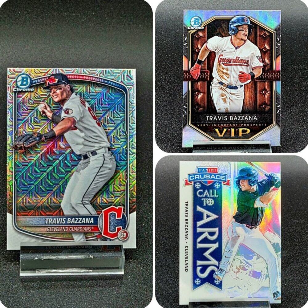 2025 Travis Bazzana Bowman Chrome Refractors RC Cleveland Guardians Top Prospect